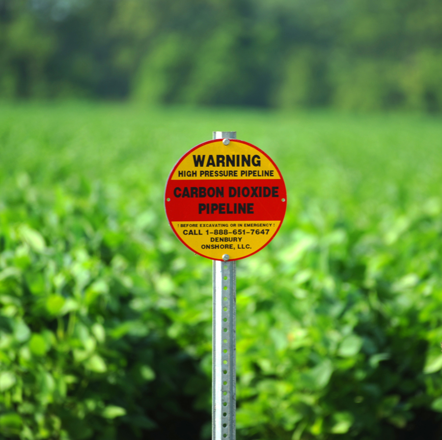 CO2 sign in a green field