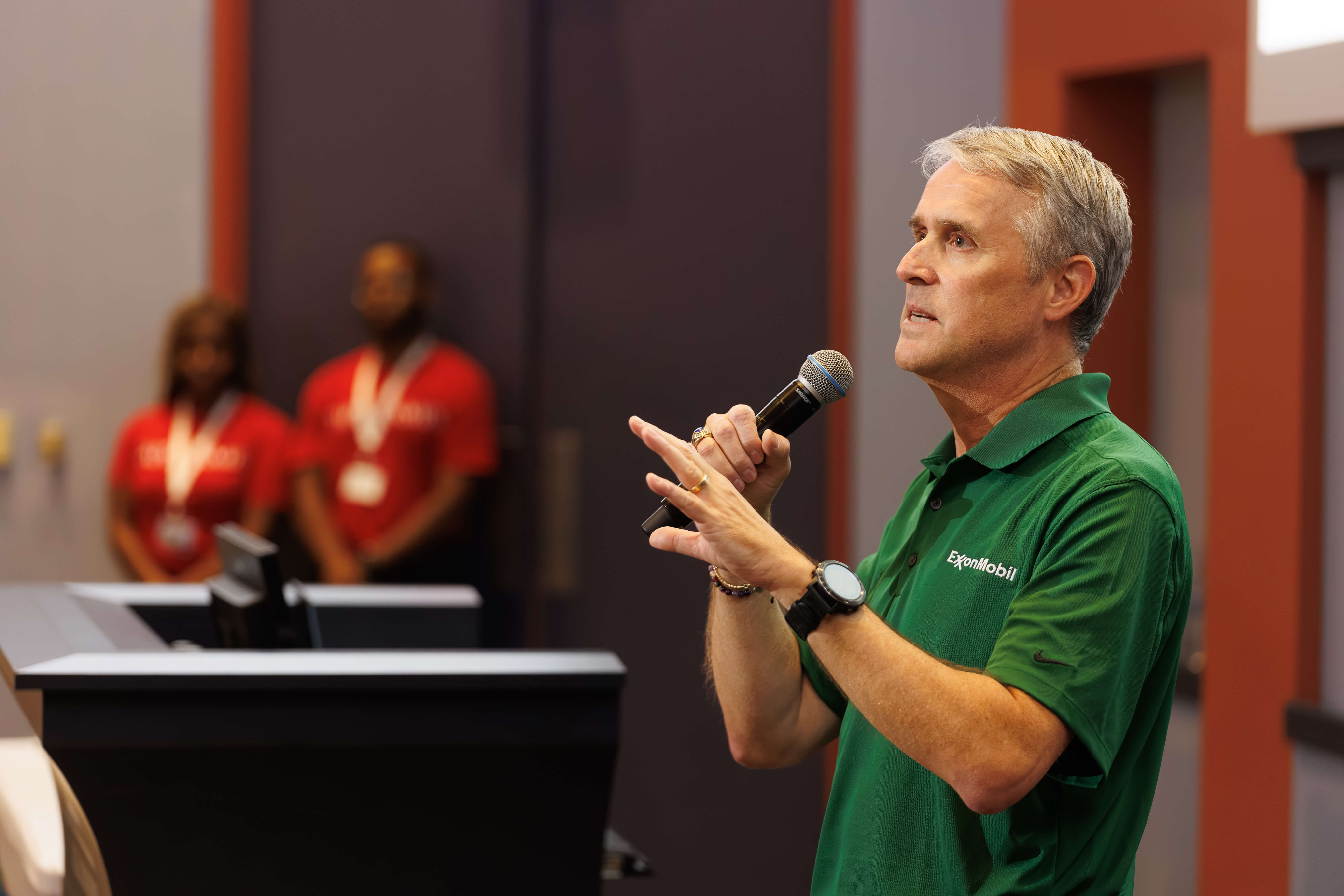Steve Yatauro speaks at STEM camp