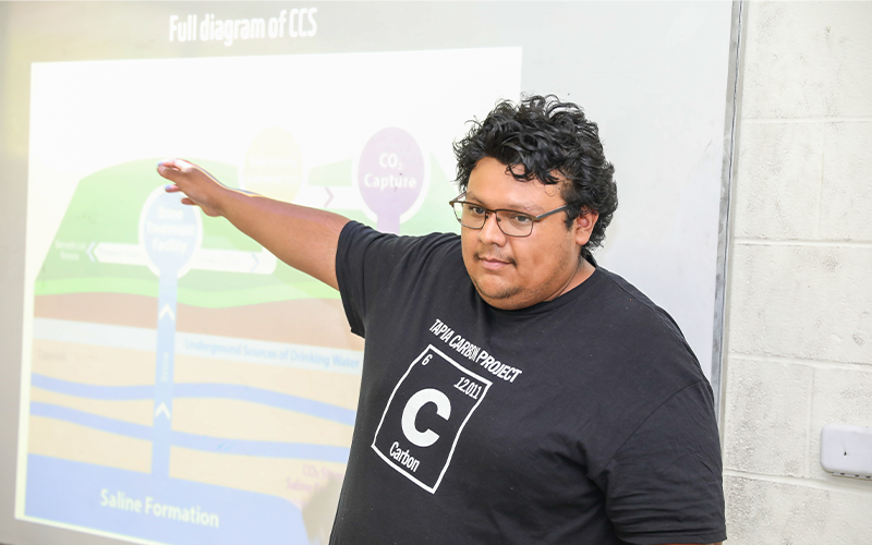 Giving presentation